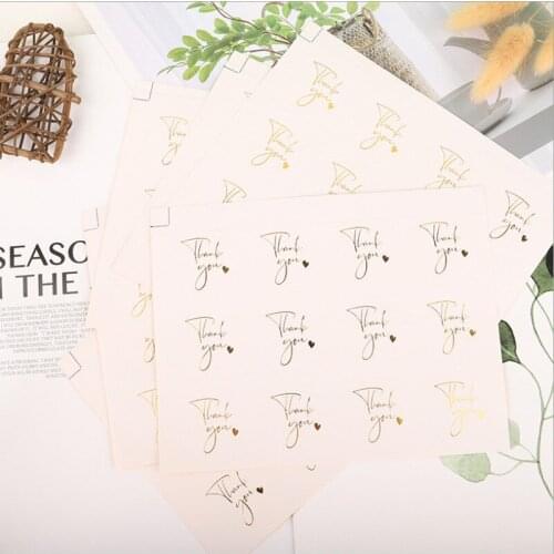 1200pcs/lot White gilding envelope seal handmade stationery sticker paper label sticker Gilded thank you sticker scrapbook