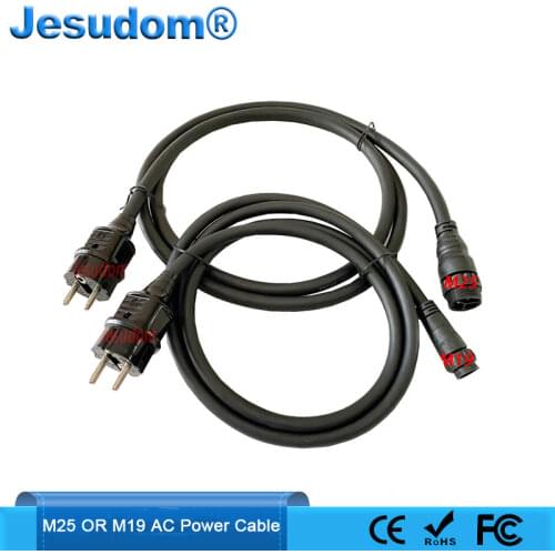 3Pin M25 or M19 Connector 2Meters AC Power Cable with EU Socket Type Fit for SG Series 300-1400W Micro Grid Tie Inverter