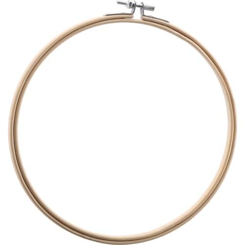6 Pieces Bamboo Circle Cross Stitch Hoop Embroidery Hoop Set Ring 7 Inch For Embroidery And Cross Stitch