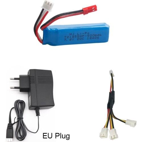 2S 7.4V 500mah Battery with charger set for WLToys A202 A212 A222 A232 A242 A252 WL R/C Car Spare Parts Toy Accessory 721855HP