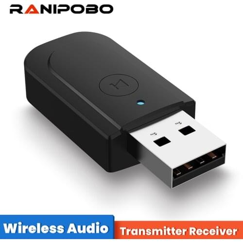 3 in 1 Wireless USB Bluetooth 5.0 Adapter 3.5mm AUX USB Dongle Computer Adapter Audio Receiver For PC Laptop TV Home Stereo