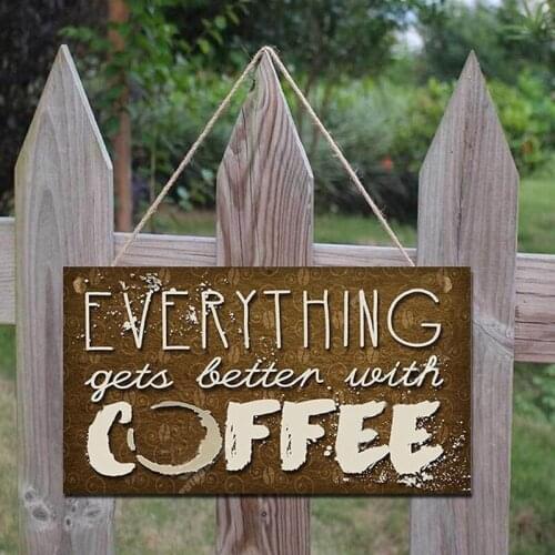 For 12 Styles Coffee Signs Wooden Hanging Type 1-12 Board Plaques Gift Coffee Home Cafe Bar Door Decoration Room Decor