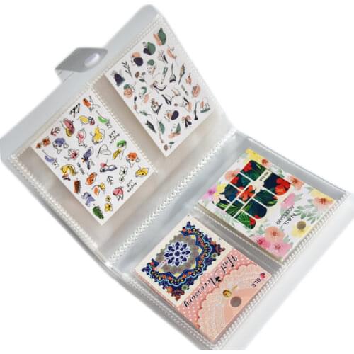 160slots Nail Sticker Holder Nail Water Slider Album Storage Book Button Type Photo Album Nail Art Tools EMPTY Storage Holder