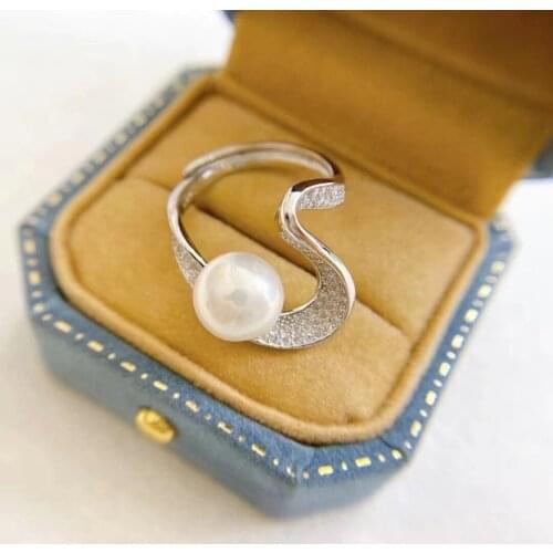 DIY Fashion 925 Sterling Silver Adjustable Finger Ring Base Settings Findings Jewelry Parts Fittings Accessories for Beads