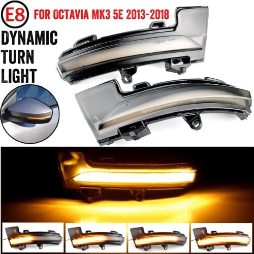 For Skoda Octavia Mk3 A7 5E Dynamic LED Turn Signal Blinker Mirror flasher Light 2014 2015 2016 2017 2018 2019