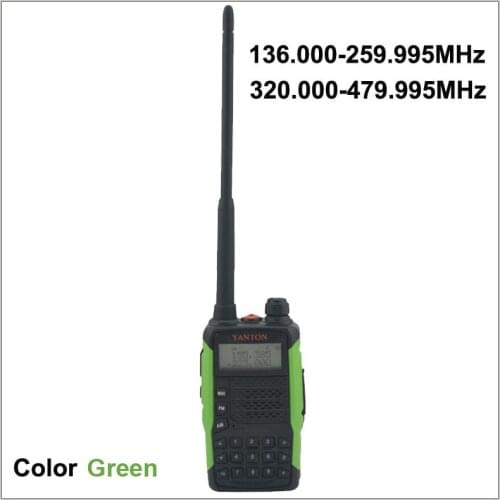 Dual Band FM Portable Two-way Radio YANTON GT-03 TX & RX both from 136.000-259.995MHz & 320.000-479.995MHz Color Green