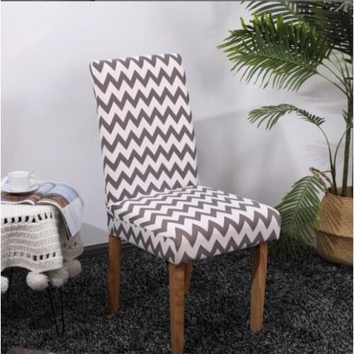 Spandex Elastic Printing Dining Chair Slipcover Modern Removable Anti-dirty Kitchen Seat Case Stretch Chair Cover for Banquet