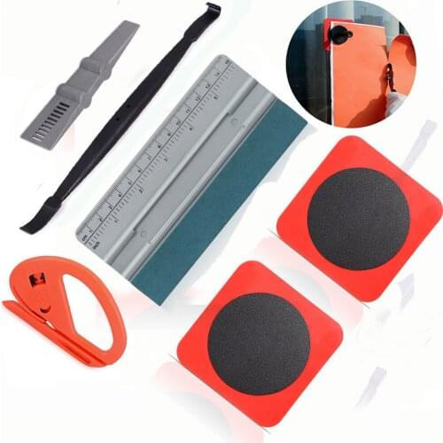 FOSHIO Car Tools Kit Adsorptive Patch Sheet Carbon Fiber Vinyl Wrap Magnet Stick Squeegee Film Cutter Tool Kit Car Accessories