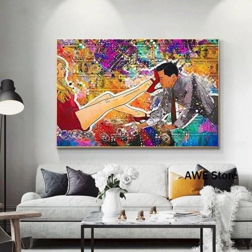 Graffiti Wall Art Canvas Paintings The Wolf of Wall Street Abstract Posters and Prints Pictures Living Room Cuadros Home Decor