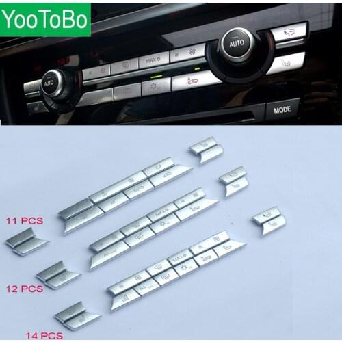 Chrome ABS Air Conditioner Buttons Sequins Decoration Cover Trim For BMW F10 F11 F06 F01 E70 E71 F25 F26 Replacement Type