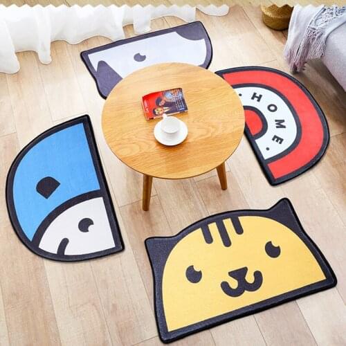Creative Semi-Circular Cartoon Carpet Bedroom Door Entrance Door Mat Household Bathroom Mat Cute Floor Mat