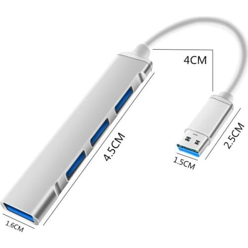 Multifunctional 4 Port Aluminum Alloy USB 3.0 *1 USB 2.0 USB Expander Splitter Docking Station Adapter For MacBooK Pro
