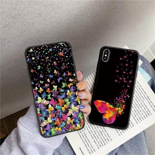 Cartoon Butterfly Case For Xiaomi Redmi Mi Note 10 10S 10T 11 9 9S SE 9C 9A 8 8T 7 6 Lite Pro Max Poco F3 X3 NFC Soft TPU Fundas