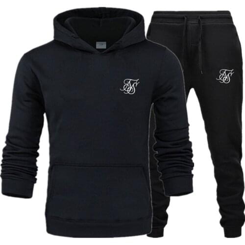 Sik silk Men Brand New Sets Fashion Autumn Spring Sporting Suit Sweatshirt Sweatpants Mens Clothing 2 Pieces Sets Slim Tracksuit