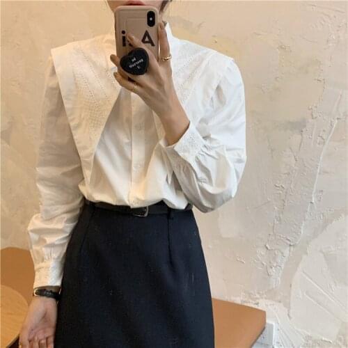 New Spring Vintage Cotton Shirt Female Oversize Womens Long Sleeve Girls Blouse Summer Plus Size Women Blouses Femme Blusas