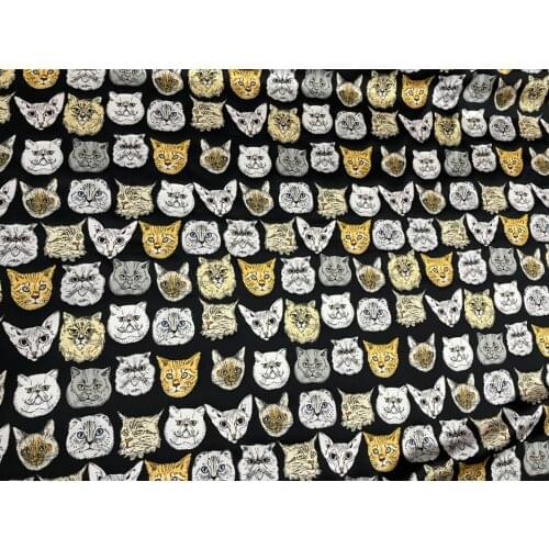 Orange Cat Persian Cat French Old Cat Chinese Cat League Cute Silk Fabric Stretch Satin Clothing Fabric