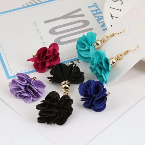 10 PCS 14 Color Flowers Pendant Tassels/Brush For Woman Fashion Jewelry DIY Earring Jewelry Accessories