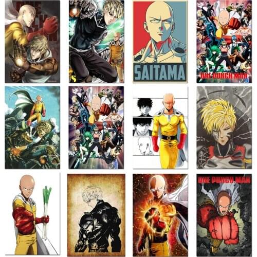 One Punch Man Anime Poster Saitama Genos Tatsumaki Fubuki Speed Sonic Art Silk Canvas Print For Wall Pictures Room Decoration-05