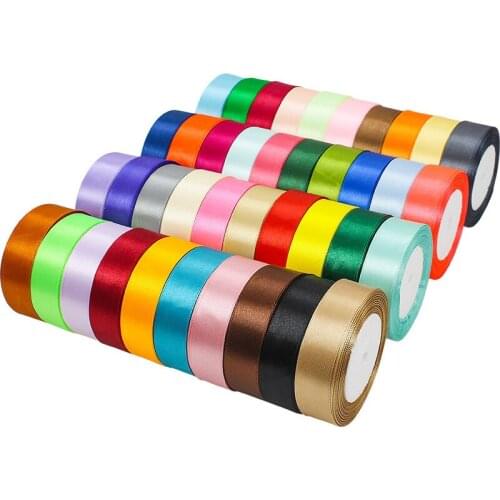 25Mm Wide 25 Yards/Lot 17 Colors Satin Ribbon For Gift Decorative Wedding For Diy Headwear Satin Tapes For Needlework Bows