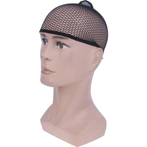 1Set Stretchable Elastic Hair Nets Wig Cap Snood Wig Cap Cool Mesh Cosplay Black Color Hairnet