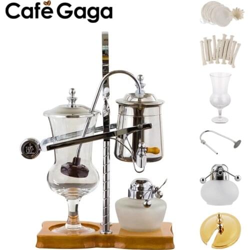 Belgian Coffee Siphon Pot,Coffee Maker,Hand Pot for Coffee/Tea,Belgian Pot Accessories Alcohol Lamp/Wick/Pipe/Filter Cloth/Glass
