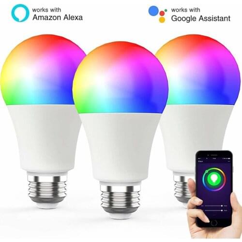 Wifi Smart Bulb Night Light Works With Alexa Echo And Google Home E27/E14/B22 LED Light Bulb Indoor Lighting Neon Changing Lamp