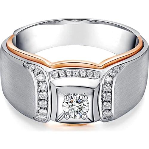 Huitan Fashion Men Wedding Bands Jewelry Rings AAA White Round Zircon Noble Male Marriage Engagement Ring Hot Sell Drop Shipping