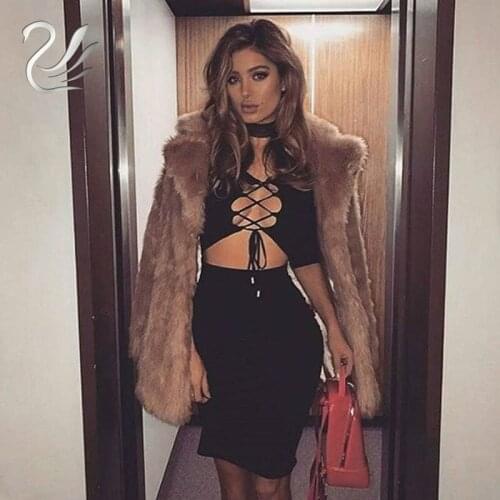 Bandage Sexy Women Bodycon Dress Autumn New Hollow Out Wrist O-Neck Women Sheath Dress Black Casual Dresses 2019