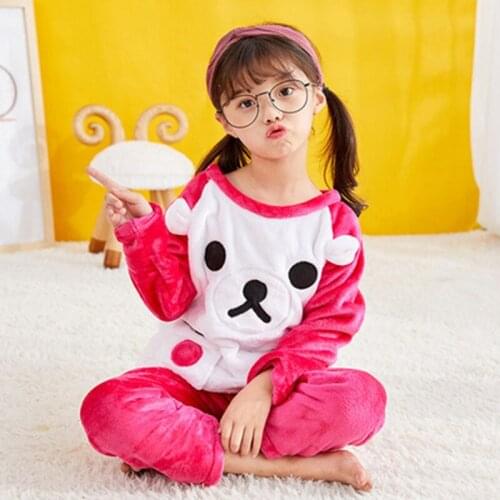 Winter Baby Girl Clothes Children Pajamas For Girls Flannel Long-sleeves Pyjamas Kids Cartoon Nightwear Homewear Boys Sleep Suit