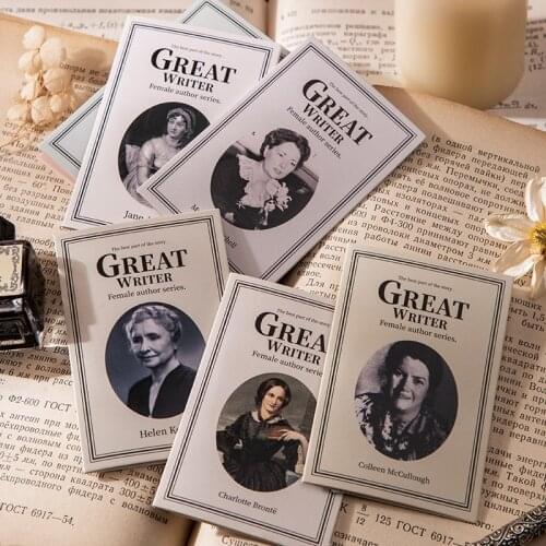 20set/lot Memo Pads Sticky Notes Great Writer·Female Writer Series Junk Journal Paper diary Scrapbooking Stickers Office