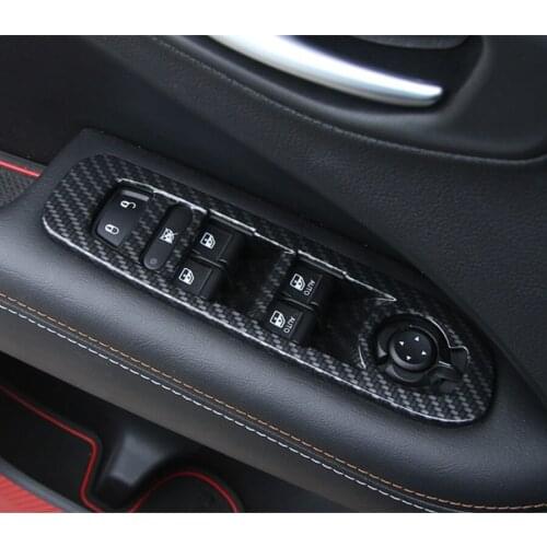 4PCS ABS Interior Car Inner Door Window Lift Buttons Knob Cover Trim Decor Frame Sticker Styling For Jeep Compass 2017