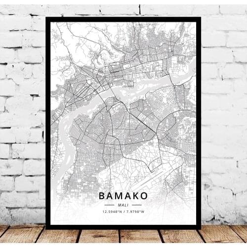 Bamako Mali Map Poster