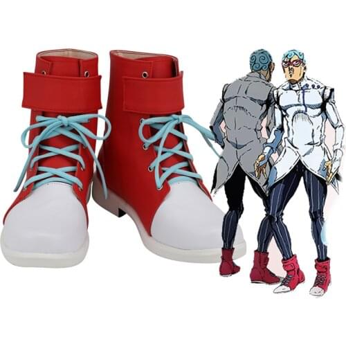 Anime JoJos Bizarre Adventure Ghiaccio Cosplay Shoes Boots Custom Made Halloween Costumes Accessory