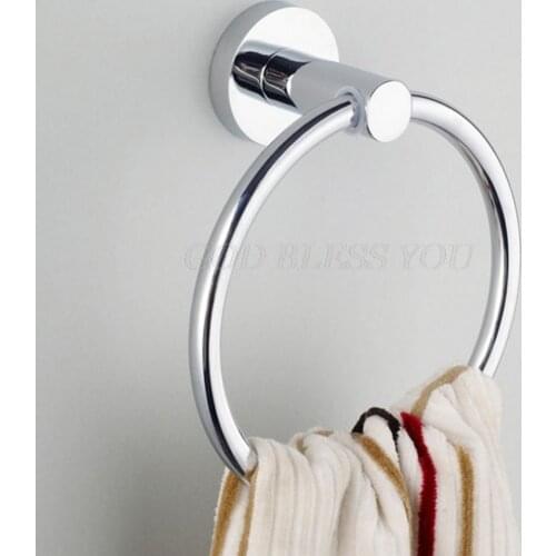 Stainless Steel Towel Ring Holder Hanger Chrome Wall Mounted Bathroom Home Hotel Drop Shipping