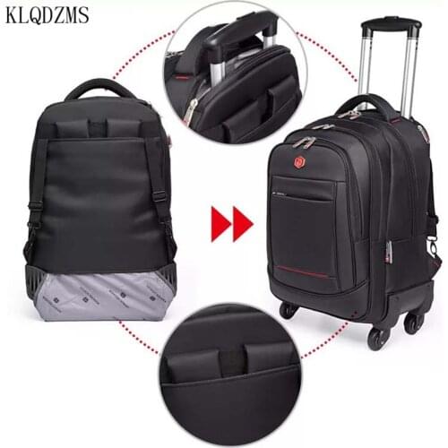 KLQDZMS 18’’22 Inch Travel Boarding Suitcase Durable Trolley Backpack Fashion Spinner Rolling Luggage Travel Handbag For Women