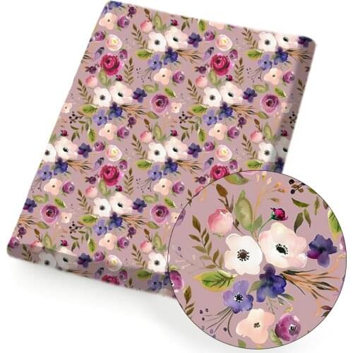 Polyester Cotton Fabric Sheet Printed Cloth Fabrics Rose Flowers For DIY Dress Bag Craft Home Textile Decor Sewing 45*145cm/pc