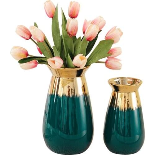 Ceramic Vase Dining Table Living Room Ornamental Flower Simple Modern Light Luxury TV Cabinet Decoration Flower