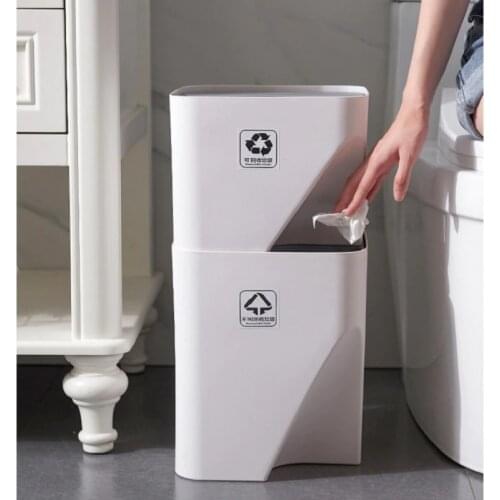 Stackable Kitchen Trash Can Sorting Recycle Garbage Bin Dry And Wet Separation Plastic Waste Baskets Bedroom Trash Container