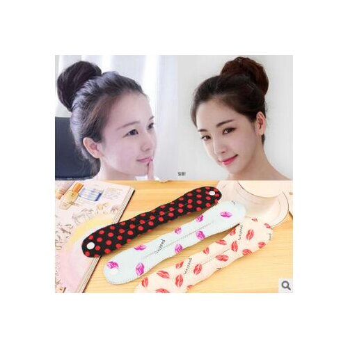 Creative Fabrics Button Dots Hair Bun Maker Multi Floral Pattern Red Lips Donut Hair Care & Styling Tools Hair Accessories HA009