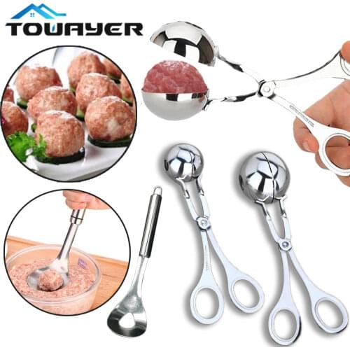 Kitchen Newbie Meatball Maker Toolor Stainless Steel Stuffed Meatball Clip DIY Fish Meat Rice Ball Maker Non-Stick Meatball Mold