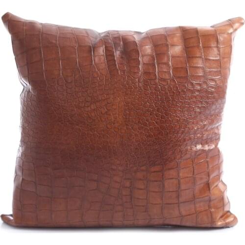 100% real leather comfortable and soft square pillow hotel home living room bedroom sofa car seat decorative ornament pillow