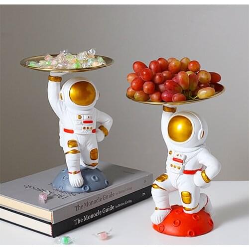 Fashion Astronaut Sculpture Storage Ornaments Home Decoration Accessories Modern Living Room Entrance Desktop Key Storage Tray