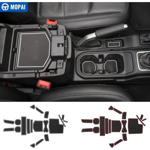 MOPAI Car Door Groove Mat for Jeep Gladiator JT 2018+ Latex Car Non-slip Door Cup Pad Mats for Jeep Wrangler JL 2018