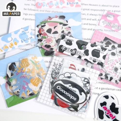 Mr.paper 4 Design Milk Delivery In Sticker Pack Cute Sticker Scrapbook Bullet Magazine Decoration Sticker