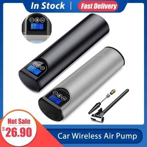 Mini Electric Air Pump Wireless Car Inflatable Pump 12V 150PSI Rechargeable Digital LCD Electric Tire Inflator Tire Accessories