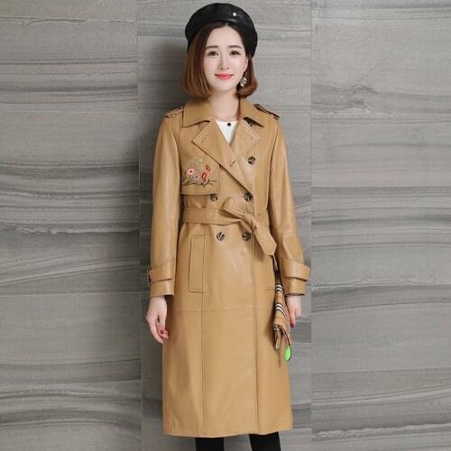 Genuine Leather Jacket Women Sheepskin Real Leather Jacket Women Clothes 2020 Embroidery Windbreaker HQ18-DLF5802A YY1012