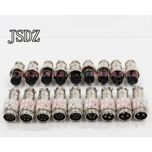 NEW 5set GX16 GX16-2P//3P/4P/5P/6P/7P/8P/9P/10Pin Male + Female 16mm Circular Wire Panel Aviation Connector Plug Docking socket