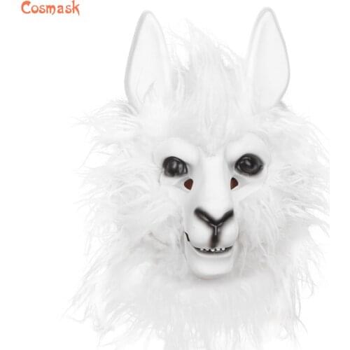 Cosmask Real Adult Party Costume Horror Mask Plastic White Haired Wolf Mask Horror Carnival Cosplay Mask