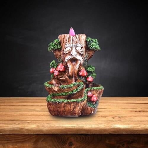 Resin Waterfall Incense Burner, Meditation Yoga Home Decor Tree God Backflow Incense Burner, Incense Burner, Aromatherapy