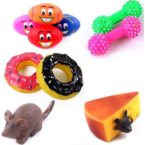 Cute Pet Toy Squeaky Dog Toys Interactive Cartoon Durable & Funny Donut Sound Shoes Pets Cat Small Dogs Chew Toys For Puppy
